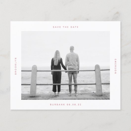 BUDGET Foto Weddenschap Save the Date Briefkaart (Voorkant)