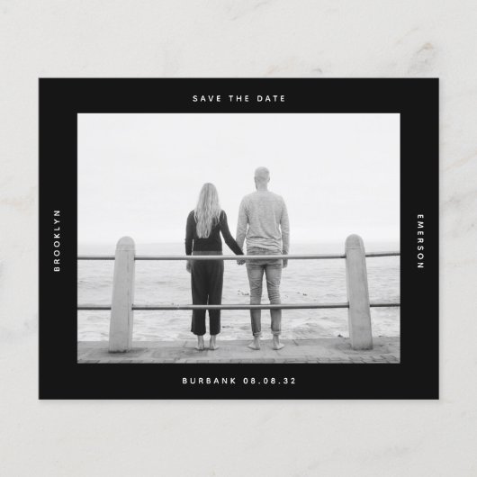 BUDGET Foto Weddenschap Save the Date Briefkaart (Voorkant)