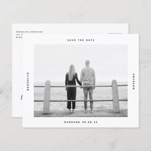 BUDGET Foto Weddenschap Save the Date Briefkaart (Voorkant / Achterkant)