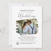 Budget FOTO Weddenschap Uitnodiging QR Code RSVP (Voorkant)