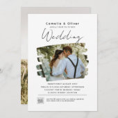 Budget FOTO Weddenschap Uitnodiging QR Code RSVP (Voorkant / Achterkant)