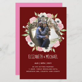 BUDGET FOTO WEDDING INVITES - Floral Wreater