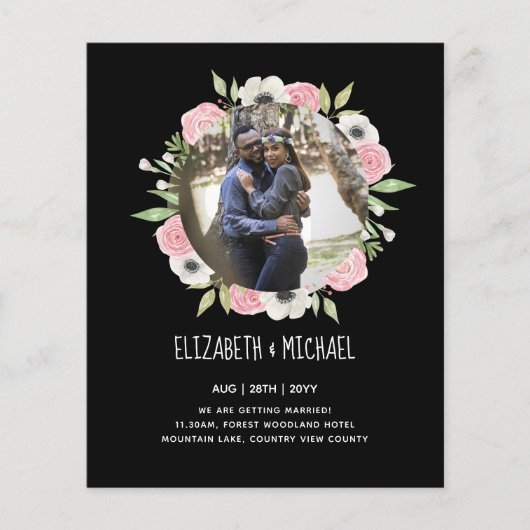 BUDGET FOTO WEDDING INVITES - Floral Wreater (Voorkant)