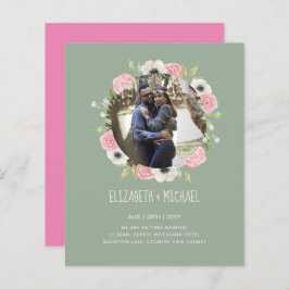 BUDGET FOTO WEDDING INVITES - Floral Wreater
