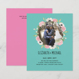 BUDGET FOTO WEDDING INVITES - Floral Wreater