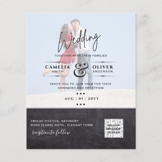 BUDGET FOTO WEDDING QR SCANNING CODE INVITATIONS (Voorkant)