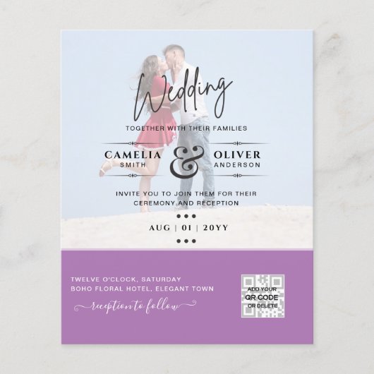 BUDGET FOTO WEDDING QR SCANNING CODE INVITATIONS (Voorkant)
