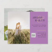 BUDGET FOTO WEDING INVITATION Paars Berry (Voorkant / Achterkant)