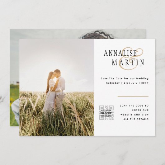BUDGET FOTO WEDING QR CODE SAVE DATUM KAART (Voorkant / Achterkant)