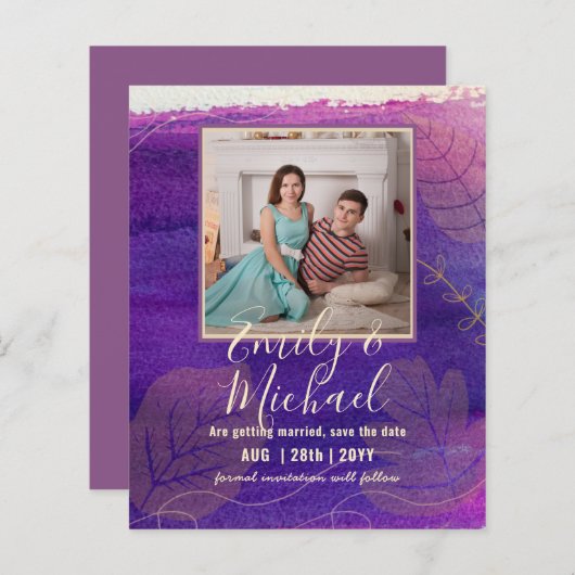BUDGET FOTO WEDING SAVE DATES - Boho Abstract (Voorkant / Achterkant)