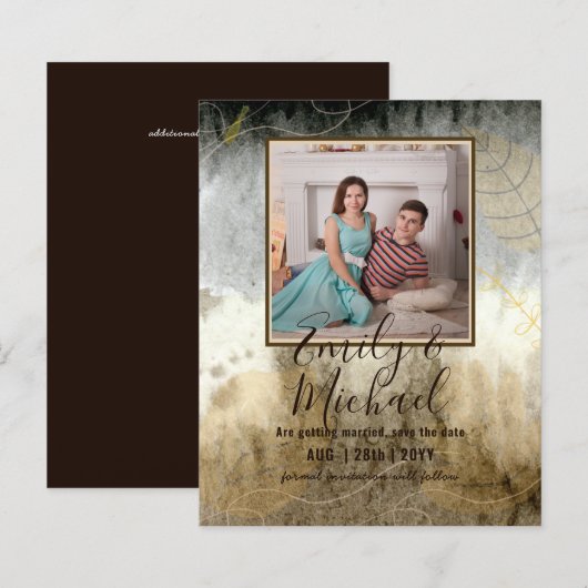 BUDGET FOTO WEDING SAVE DATES - Boho Abstract (Voorkant / Achterkant)