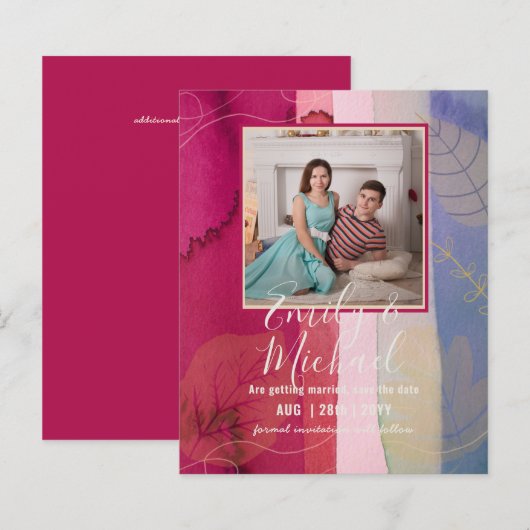 BUDGET FOTO WEDING SAVE DATES - Boho Abstract (Voorkant / Achterkant)
