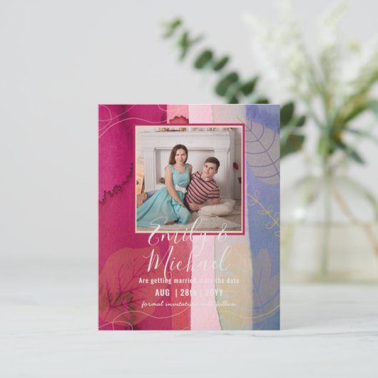 BUDGET FOTO WEDING SAVE DATES - Boho Abstract (Staand voorkant)