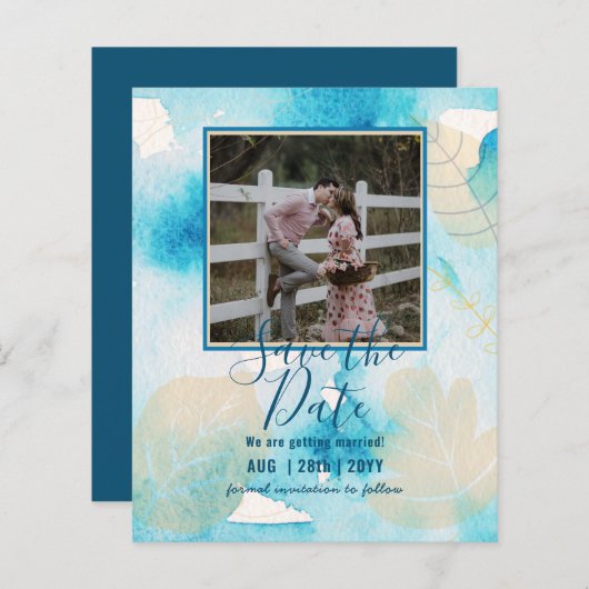 BUDGET FOTO WEDING SAVE DATES - Boho Abstract (Voorkant / Achterkant)