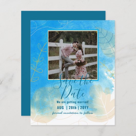 BUDGET FOTO WEDING SAVE DATES - Boho Abstract (Voorkant / Achterkant)