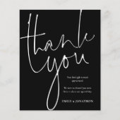 Budget Foto White Script Black Weddenschap Bedankt (Voorkant)