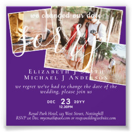 Budget FOTO Wijziging van plannen nieuwe datum uit Afdruk