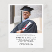 Budget Foto Wit Goud Afstudeerfeest Uitnodigen (Achterkant)