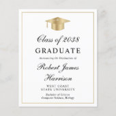 Budget Foto Wit Goud Afstudeerfeest Uitnodigen (Voorkant)