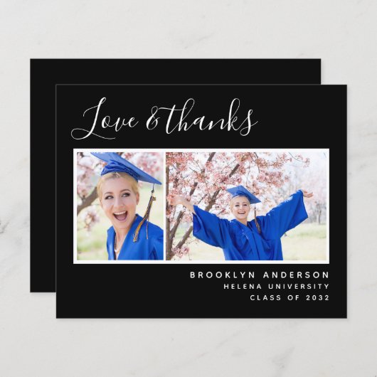 Budget Foto zwart Afstuderen - Hartelijk dank (Voorkant / Achterkant)