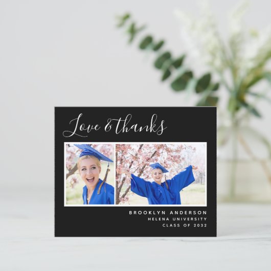 Budget Foto zwart Afstuderen - Hartelijk dank (Staand voorkant)