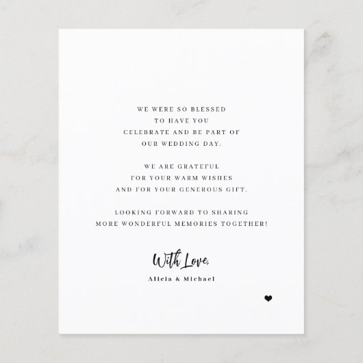 Budget foto zwart-wit bruiloft dank u flyer (Achterkant)