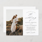 Budget foto Zwart-wit bruiloft uitnodiging (Voorkant / Achterkant)