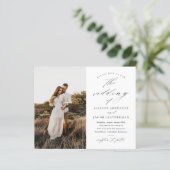 Budget foto Zwart-wit bruiloft uitnodiging (Staand voorkant)