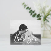 Budget Foto Zwart & Wit Calligrafie 2 Bedankt (Staand voorkant)