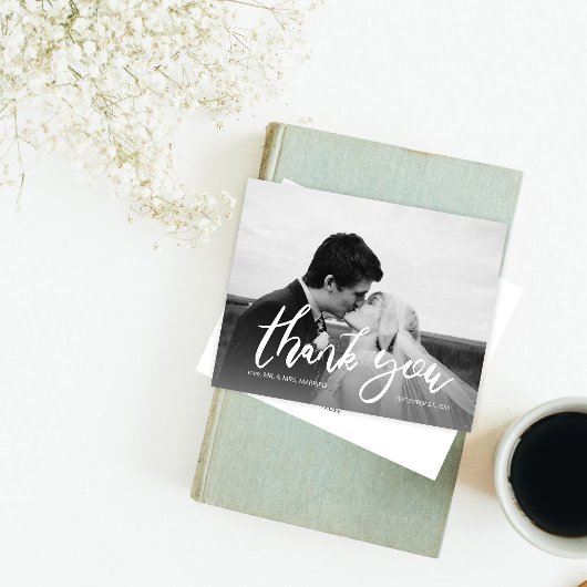 Budget Foto Zwart & Wit Calligrafie 2 Bedankt