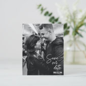 Budget Foto Zwarte Script Moderne Save The Date (Staand voorkant)