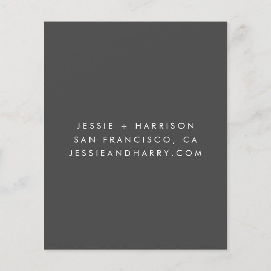 Budget Foto Zwarte Script Moderne Save The Date (Achterkant)