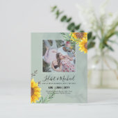 BUDGET Fotobesparingsdatum of bruiloft nodigt zonn (Staand voorkant)