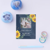 BUDGET Fotobesparingsdatum of Trouwkaart Zonnebloe Flyer (Enkel)