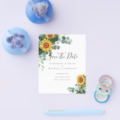 BUDGET Fotobewaardatum Rustic SUNFLOWERS Greenery Flyer (Enkel)