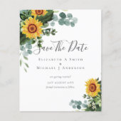 BUDGET Fotobewaardatum Rustic SUNFLOWERS Greenery Flyer (Voorkant)