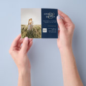 BUDGET Fotobruiloft uitnodiging BLUE Save Dates Flyer (Hand)