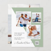 Budget Fotobruiloft Uitnodiging Opslagdatum QR-cod (Voorkant / Achterkant)