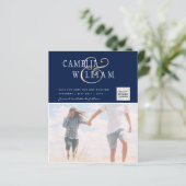 BUDGET Fotobruiloft Uitnodiging Opslagdatum QR-cod (Staand voorkant)