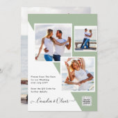 Budget Fotobruiloft Uitnodiging Opslagdatum QR-cod (Voorkant / Achterkant)