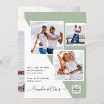 Budget Fotobruiloft Uitnodiging Opslagdatum QR-cod