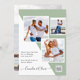 Budget Fotobruiloft Uitnodiging Opslagdatum QR-cod