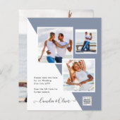 Budget Fotobruiloft Uitnodiging Opslagdatum QR-cod (Voorkant / Achterkant)