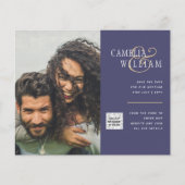 Budget Fotobruiloft Uitnodiging Opslagdatum QR-cod (Voorkant)