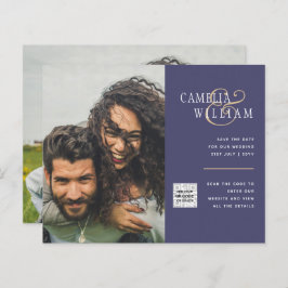Budget Fotobruiloft Uitnodiging Opslagdatum QR-cod