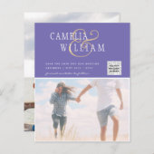 BUDGET Fotobruiloft Uitnodiging Opslagdatum QR-cod (Voorkant / Achterkant)