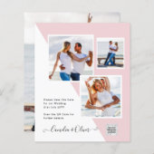 Budget Fotobruiloft Uitnodiging Opslagdatum QR-cod (Voorkant / Achterkant)