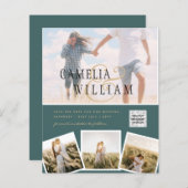 BUDGET Fotobruiloft Uitnodiging Opslagdatum QR-cod (Voorkant / Achterkant)