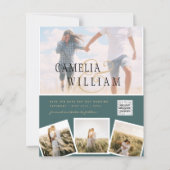 BUDGET Fotobruiloft Uitnodiging Opslagdatum QR-cod (Voorkant)