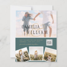 BUDGET Fotobruiloft Uitnodiging Opslagdatum QR-cod